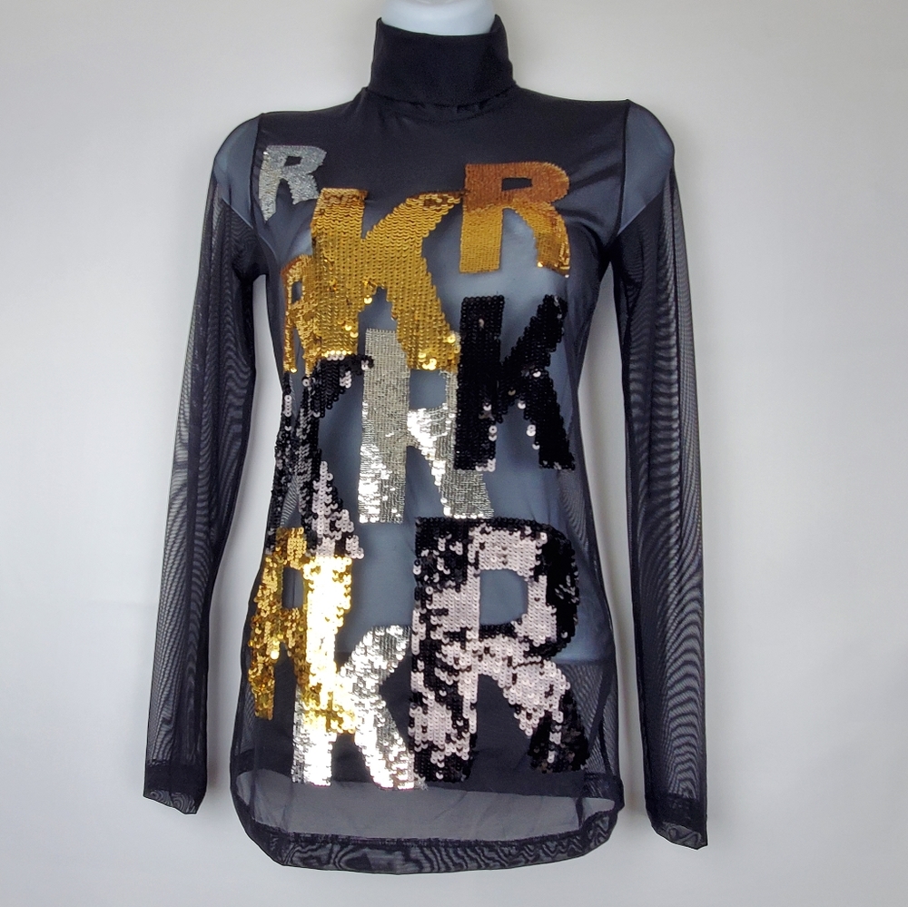 Kiki Riki Sequin Embellished Black Blouse Women 1